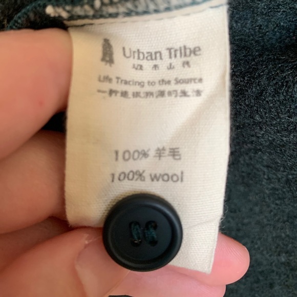 Urban Tribe Green Wool Jacket Size Large - Picture 9 of 10